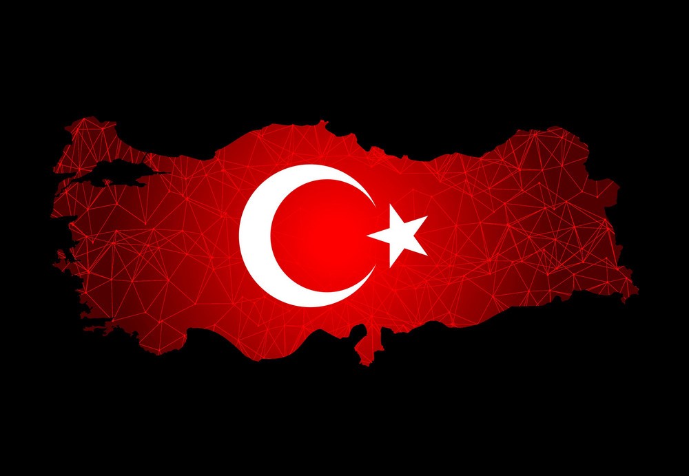 Turkey Map With Flag Vector 36036747